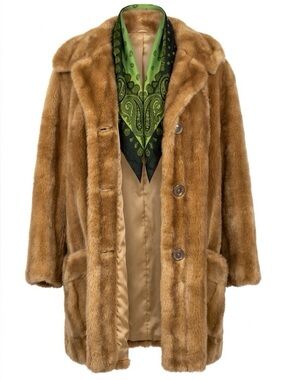VINTAGE FAWN MINK FAUX FUR COAT BY MINCARA STYLED BY RUSSEL TAYLOR